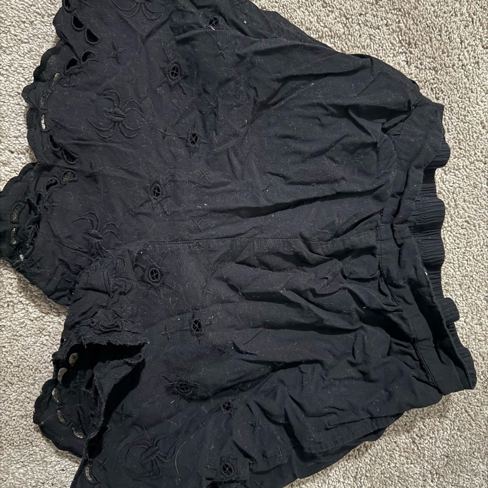 Disturbia Black Lace Trim Shorts